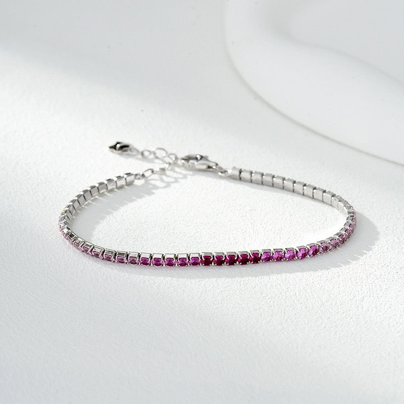 S925 sterling silver single row zircon high-end full diamond tennis bracelet