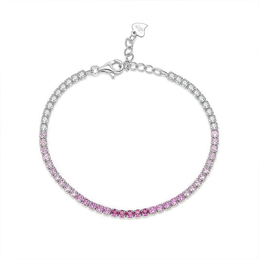 S925 sterling silver single row zircon high-end full diamond tennis bracelet