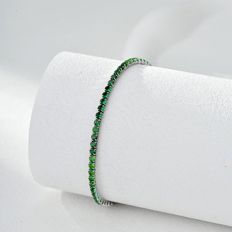 S925 sterling silver single row zircon high-end full diamond tennis bracelet