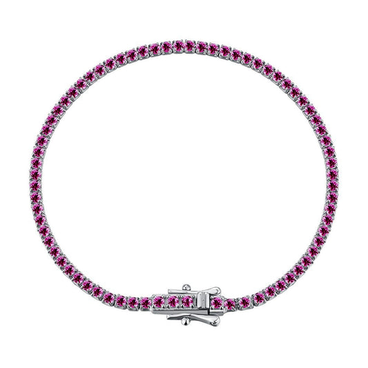 S925 sterling silver tennis bracelet, width 2mm