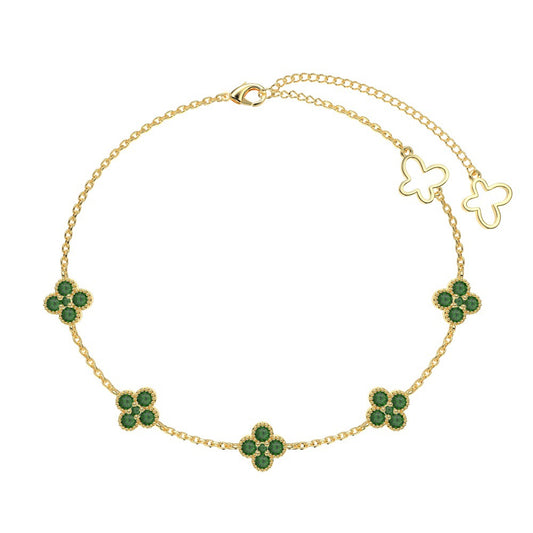 925 sterling silver four leaf clover bracelet