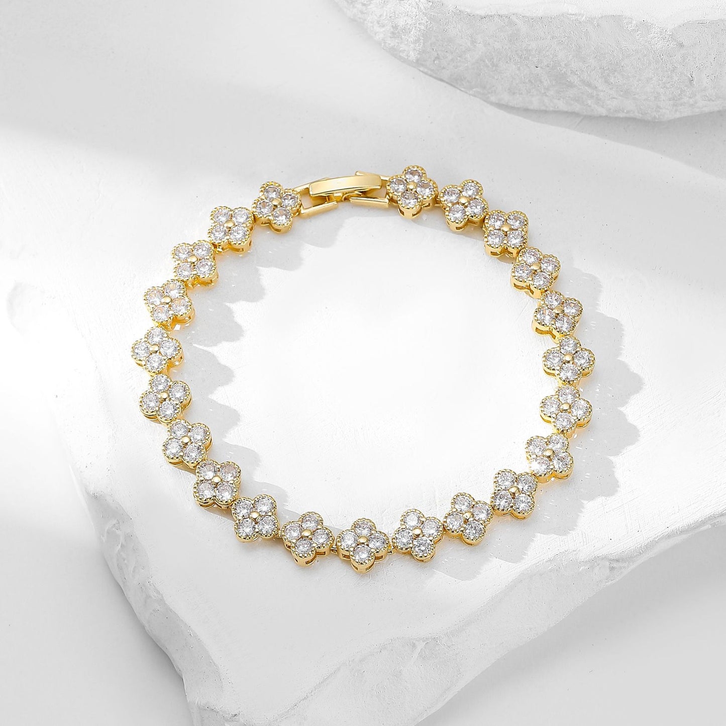 Live broadcast room four-leaf clover full diamond bracelet