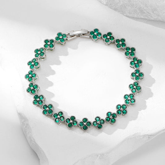 Live broadcast room four-leaf clover full diamond bracelet