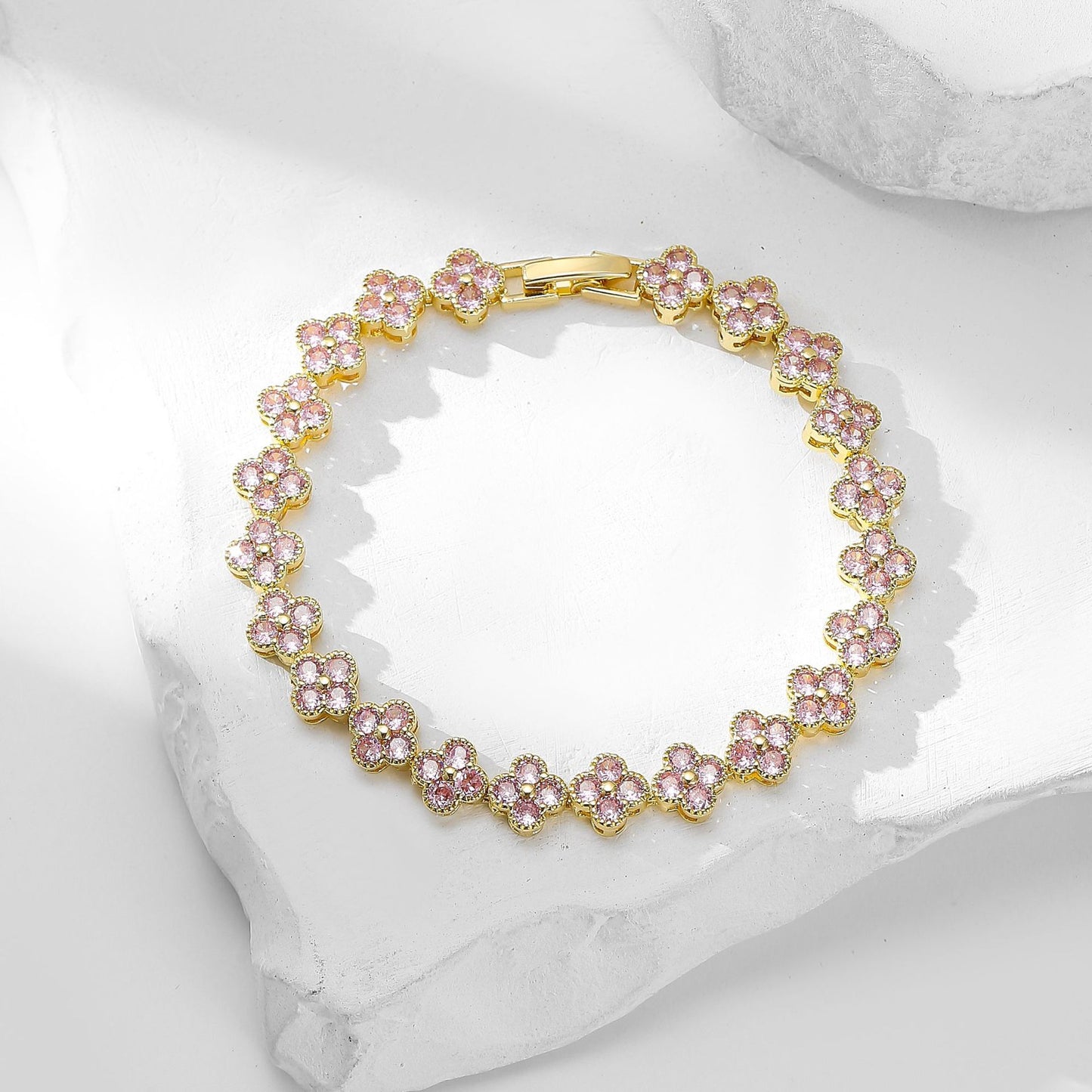 Live broadcast room four-leaf clover full diamond bracelet